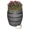 Emsco Group 50-Gallon Whiskey Rain Barrel w/Bands, Planter, Diverter, Hose, Flatback Design, Gray 2244-1 - alternate 1